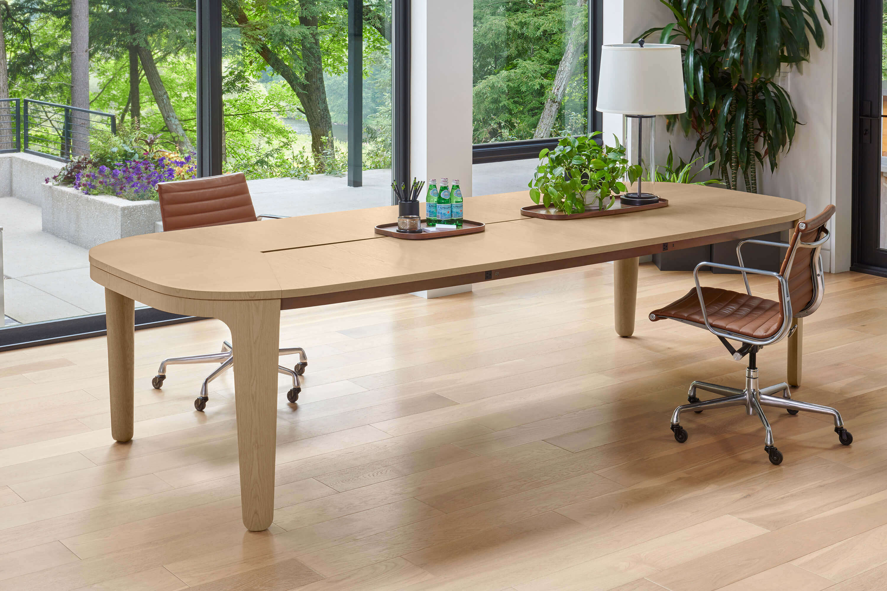Alev Meeting is a mid-century modern conference table designed by Ayse Birsel and Bibi Seck.