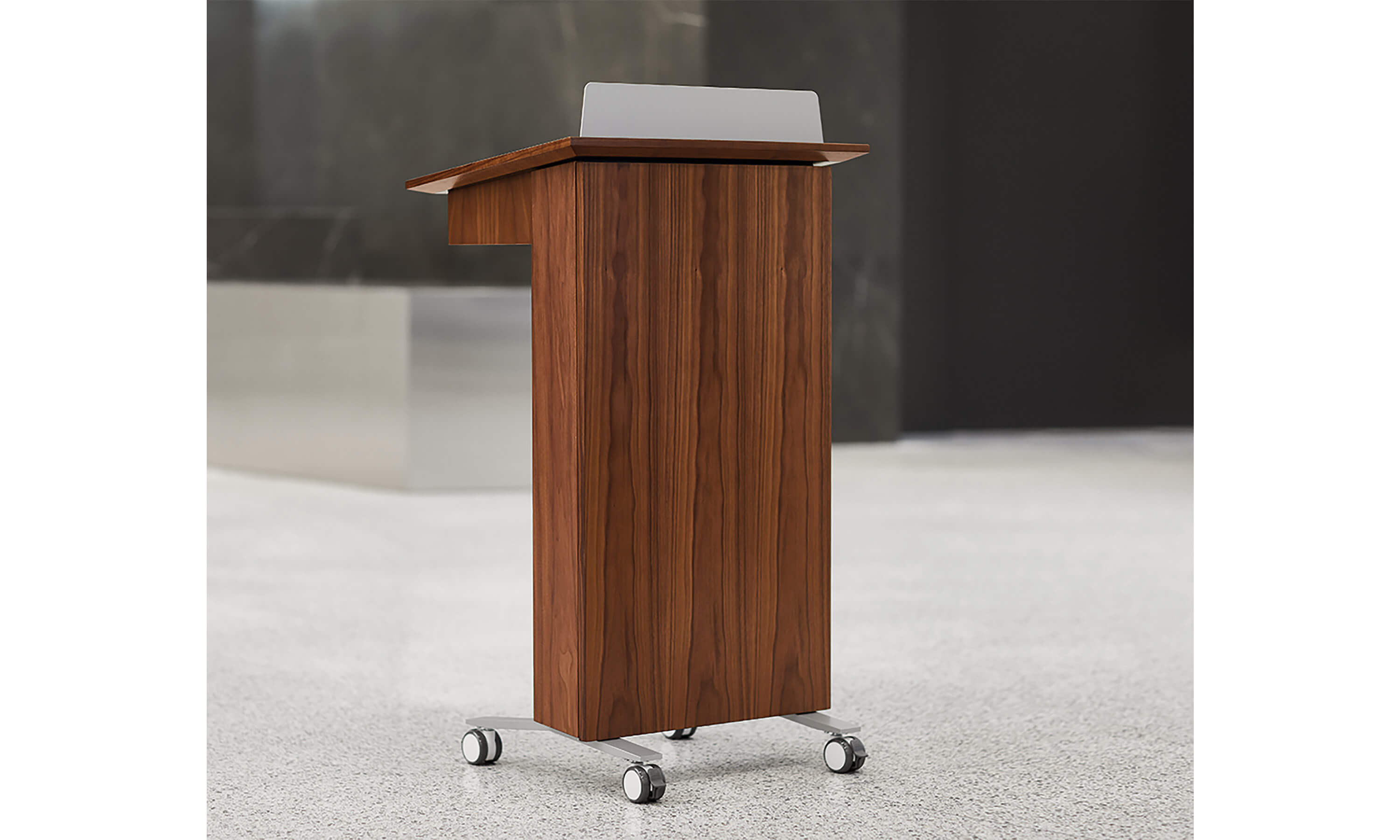 Nucraft high tech lectern in walnut veneer