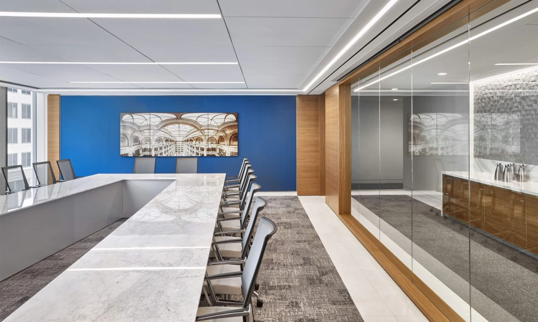  located at Washington, DCCustom V Shape Conference Table - Bates White slide 1