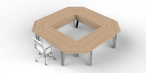 Agility mobile table in diamond shape configuration