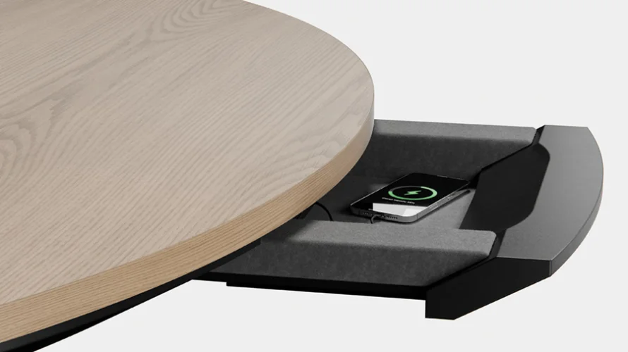 <p>Discreetly incorporated into the subtop of the table, Power Drawers provide convenient yet covert access to power and AV.</p>